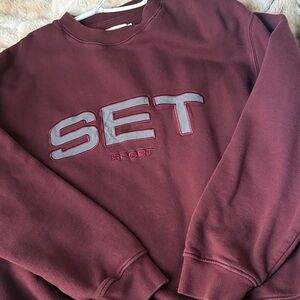 Set Active Burgundy Crewneck Sweatshirt